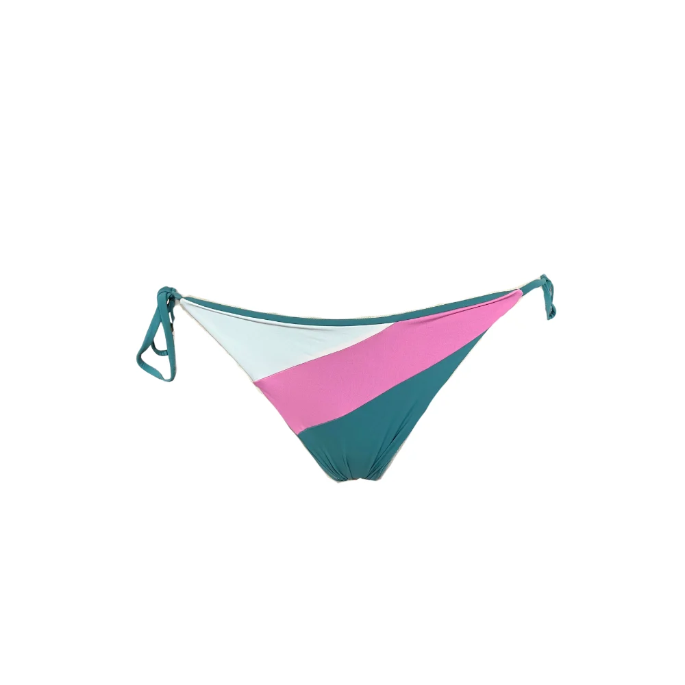 CALCINHA RITA TRICOLOR - VERDE ALECRIM/ OFF/ PINK